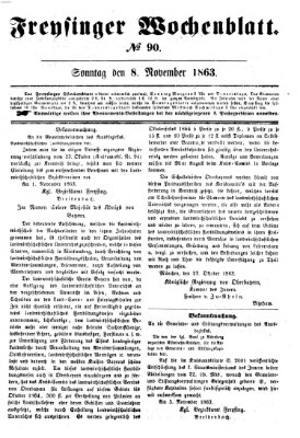 Freisinger Wochenblatt Sonntag 8. November 1863