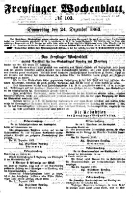 Freisinger Wochenblatt Donnerstag 24. Dezember 1863