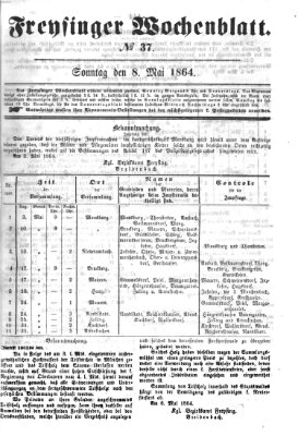 Freisinger Wochenblatt Sonntag 8. Mai 1864