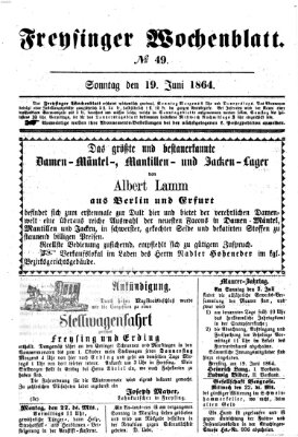 Freisinger Wochenblatt Sonntag 19. Juni 1864