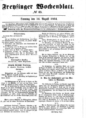 Freisinger Wochenblatt Sonntag 14. August 1864