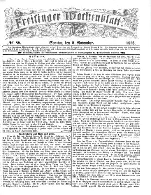 Freisinger Wochenblatt Sonntag 5. November 1865