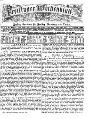 Freisinger Wochenblatt Freitag 5. Januar 1866