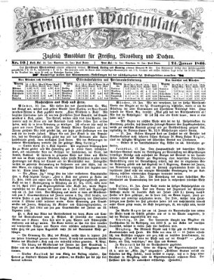 Freisinger Wochenblatt Mittwoch 24. Januar 1866
