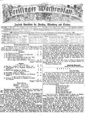 Freisinger Wochenblatt Mittwoch 7. Februar 1866