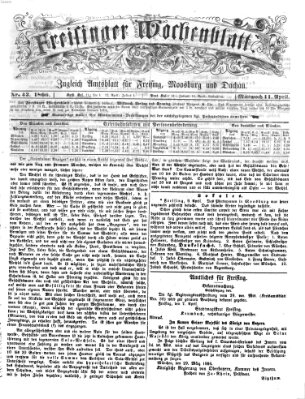 Freisinger Wochenblatt Mittwoch 11. April 1866
