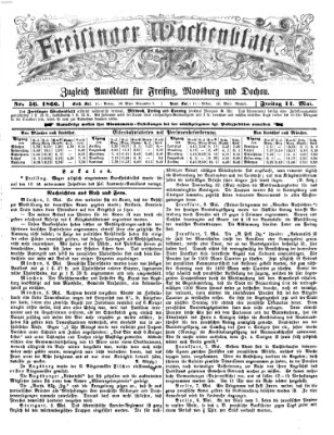 Freisinger Wochenblatt Freitag 11. Mai 1866