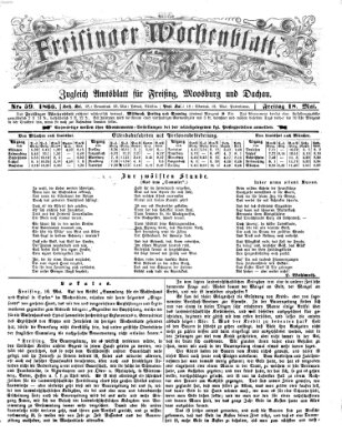 Freisinger Wochenblatt Freitag 18. Mai 1866