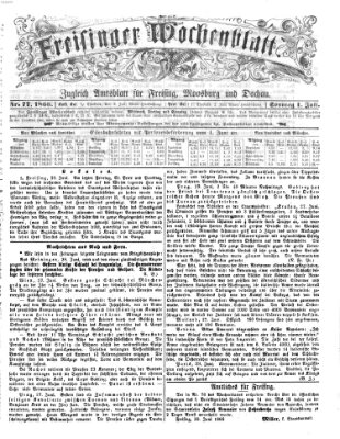 Freisinger Wochenblatt Sonntag 1. Juli 1866