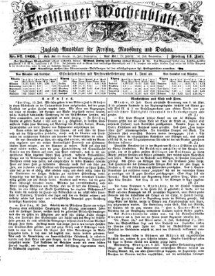 Freisinger Wochenblatt Freitag 13. Juli 1866