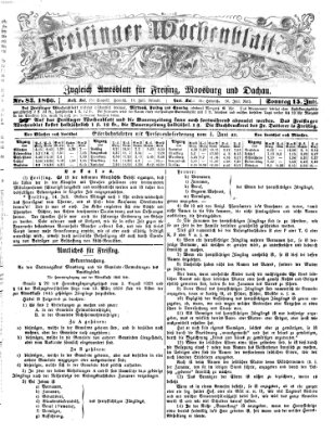 Freisinger Wochenblatt Sonntag 15. Juli 1866
