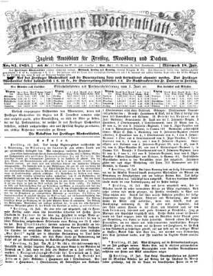 Freisinger Wochenblatt Mittwoch 18. Juli 1866