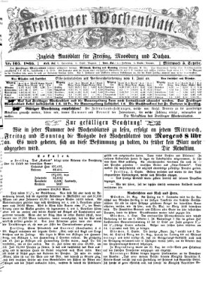 Freisinger Wochenblatt Mittwoch 5. September 1866