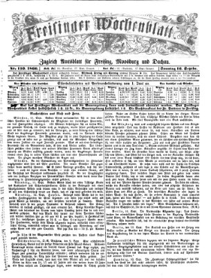 Freisinger Wochenblatt Sonntag 16. September 1866