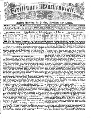 Freisinger Wochenblatt Sonntag 23. September 1866