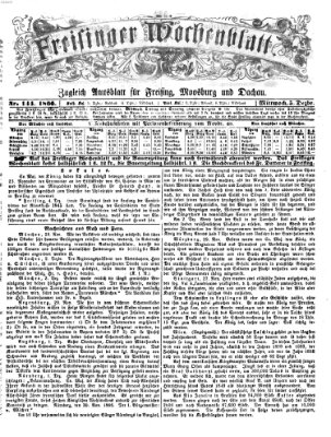 Freisinger Wochenblatt Mittwoch 5. Dezember 1866