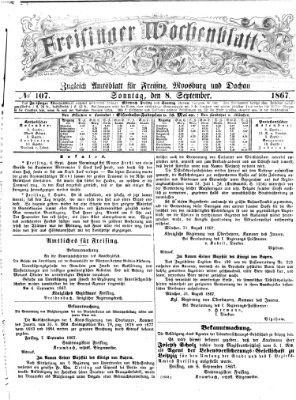 Freisinger Wochenblatt Sonntag 8. September 1867