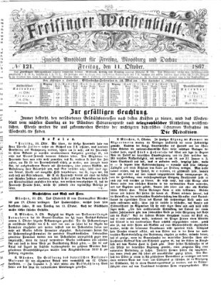 Freisinger Wochenblatt Freitag 11. Oktober 1867