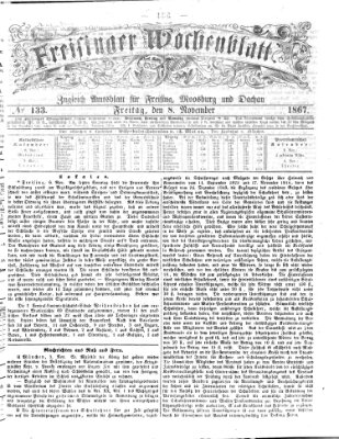 Freisinger Wochenblatt Freitag 8. November 1867