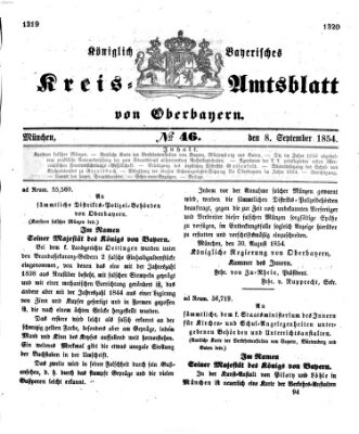 Königlich-bayerisches Kreis-Amtsblatt von Oberbayern (Münchner Intelligenzblatt) Freitag 8. September 1854