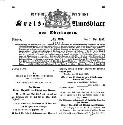 Königlich-bayerisches Kreis-Amtsblatt von Oberbayern (Münchner Intelligenzblatt) Freitag 1. Mai 1857