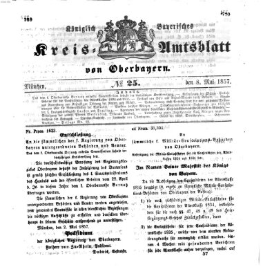 Königlich-bayerisches Kreis-Amtsblatt von Oberbayern (Münchner Intelligenzblatt) Freitag 8. Mai 1857