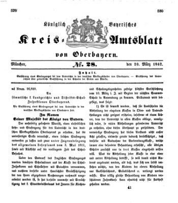 Königlich-bayerisches Kreis-Amtsblatt von Oberbayern (Münchner Intelligenzblatt) Donnerstag 20. März 1862