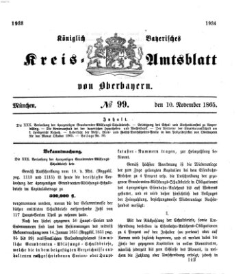 Königlich-bayerisches Kreis-Amtsblatt von Oberbayern (Münchner Intelligenzblatt) Freitag 10. November 1865