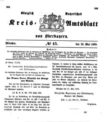 Königlich-bayerisches Kreis-Amtsblatt von Oberbayern (Münchner Intelligenzblatt) Dienstag 25. Mai 1869
