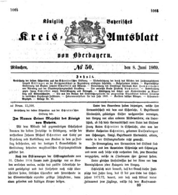 Königlich-bayerisches Kreis-Amtsblatt von Oberbayern (Münchner Intelligenzblatt) Dienstag 8. Juni 1869