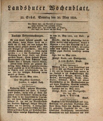 Landshuter Wochenblatt Sonntag 30. Mai 1824