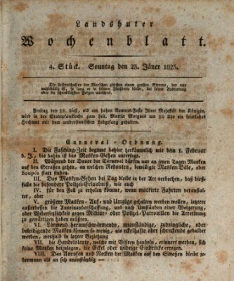 Landshuter Wochenblatt Sonntag 23. Januar 1825