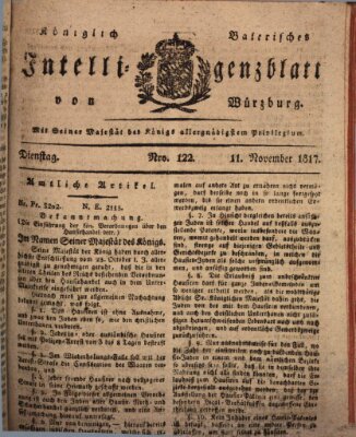 Königlich-baierisches Intelligenzblatt für das Großherzogthum Würzburg (Würzburger Intelligenzblatt) Dienstag 11. November 1817