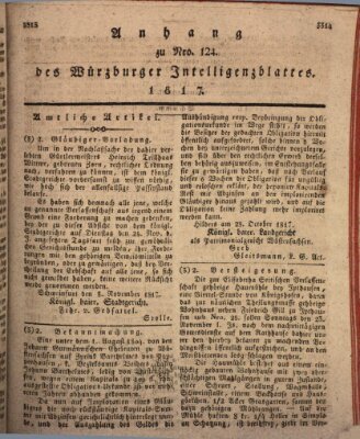 Königlich-baierisches Intelligenzblatt für das Großherzogthum Würzburg (Würzburger Intelligenzblatt) Samstag 15. November 1817