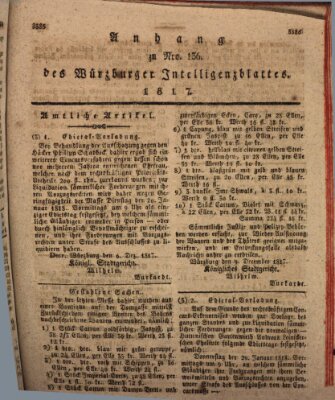Königlich-baierisches Intelligenzblatt für das Großherzogthum Würzburg (Würzburger Intelligenzblatt) Dienstag 16. Dezember 1817
