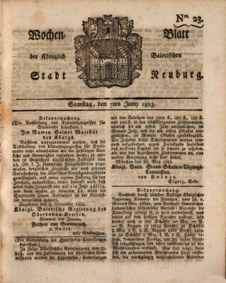 Wochenblatt der Königlich Baierischen Stadt Neuburg (Neuburger Wochenblatt) Samstag 7. Juni 1823