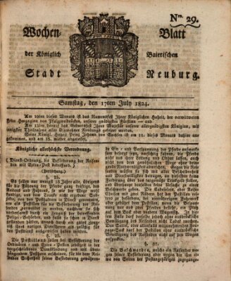 Wochenblatt der Königlich Baierischen Stadt Neuburg (Neuburger Wochenblatt) Samstag 17. Juli 1824