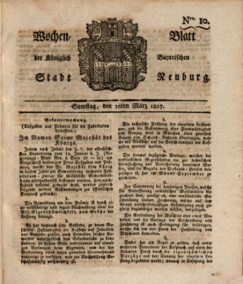 Wochenblatt der Königlich Baierischen Stadt Neuburg (Neuburger Wochenblatt)