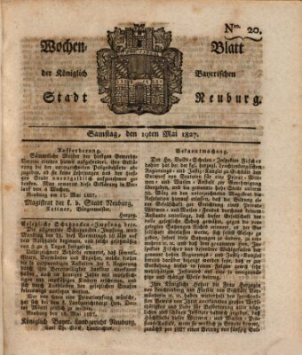 Wochenblatt der Königlich Baierischen Stadt Neuburg (Neuburger Wochenblatt) Samstag 19. Mai 1827