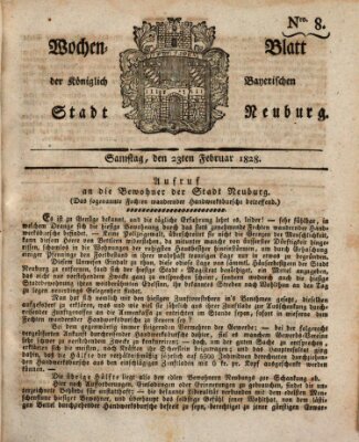 Wochenblatt der Königlich Baierischen Stadt Neuburg (Neuburger Wochenblatt) Samstag 23. Februar 1828