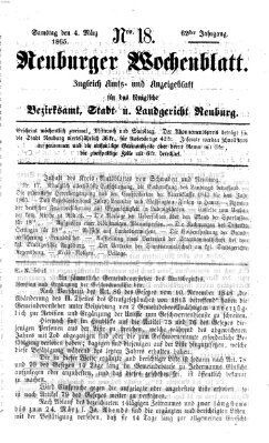 Neuburger Wochenblatt Samstag 4. März 1865