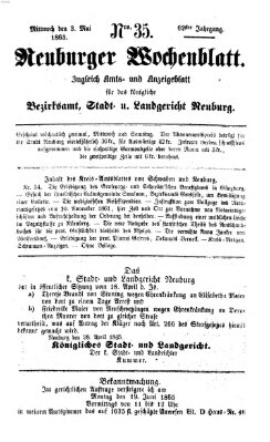 Neuburger Wochenblatt Mittwoch 3. Mai 1865