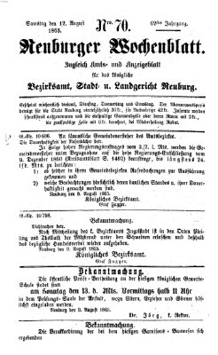 Neuburger Wochenblatt Samstag 12. August 1865
