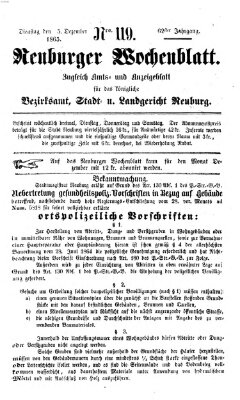 Neuburger Wochenblatt Dienstag 5. Dezember 1865