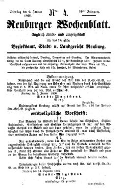 Neuburger Wochenblatt Dienstag 9. Januar 1866