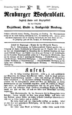 Neuburger Wochenblatt Donnerstag 25. Januar 1866