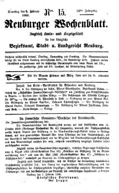 Neuburger Wochenblatt Samstag 3. Februar 1866