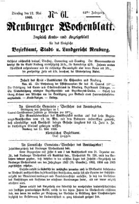 Neuburger Wochenblatt Dienstag 22. Mai 1866