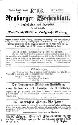 Neuburger Wochenblatt Dienstag 28. August 1866