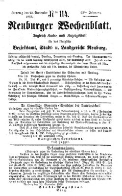 Neuburger Wochenblatt Samstag 22. September 1866